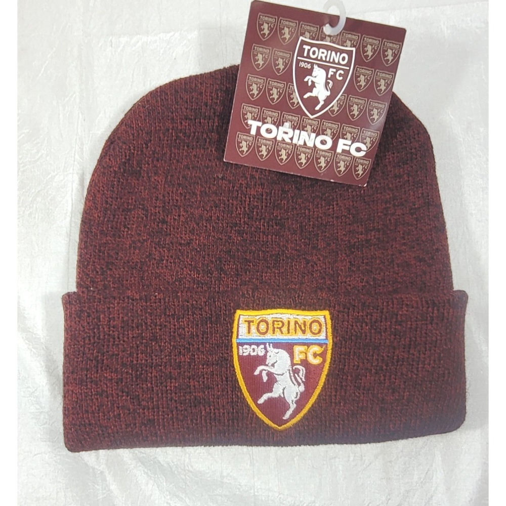Torino FC 1906 Embroidered Patch Emblem Knit Beanie Cap - Burgundy - One Size